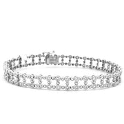 18K White Gold Diamond Bezel Link Bracelet